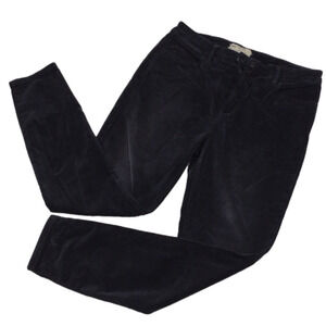 Free People Black Velvet Five Pocket Zip Front High Rise Skinny Leg Casual Pant